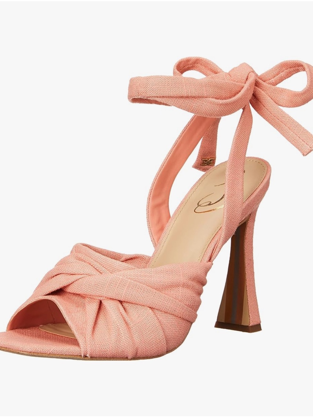 Sam Edelman Knotted Ankle-Tie Heel in Coral Pink